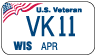U.S. Veteran motorcycle license plate