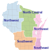 Map of Wisconsin transportation regions