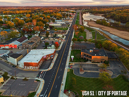 Aerial view of WIS 51.