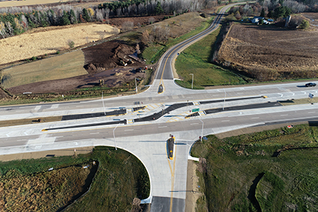 Aerial view of WIS 29 J-Turn