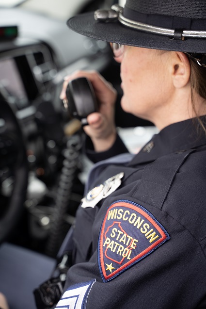 State Patrol officer in vehicle