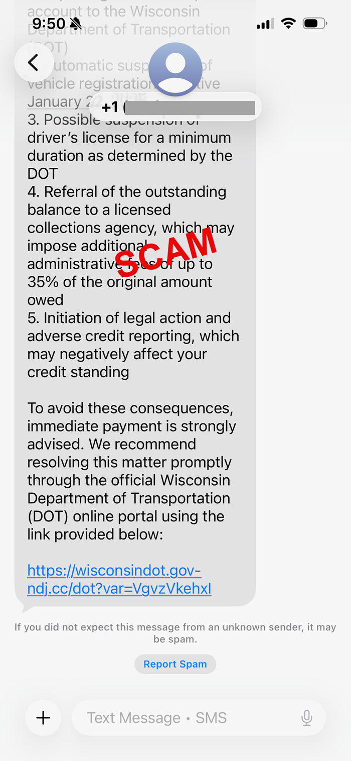 Example of Legal Action Scam