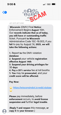 Outstanding traffic ticket Scam