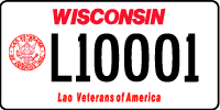 Lao veteran license plate