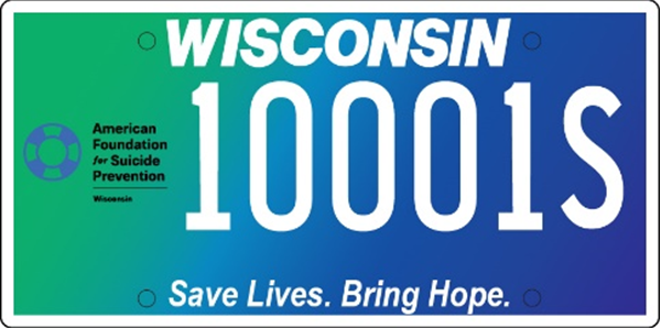 American Foundation for Suicide Prevention license plate
