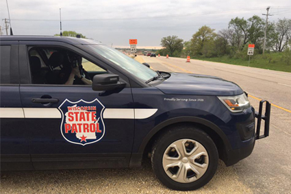 State patrol cruiser watching the roadways.