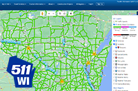 Traveler Information and 511 WI logo