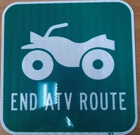 Improper ATV route and END sign