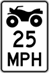 Improper ATV speed limit sign using sybmols