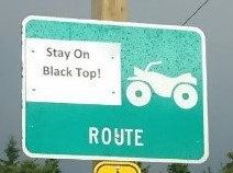 Improper homemade ATV route sign