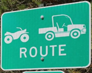 Improper ATV/UTV route symbol sign