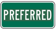 ATV route PREFERRED sign white on green