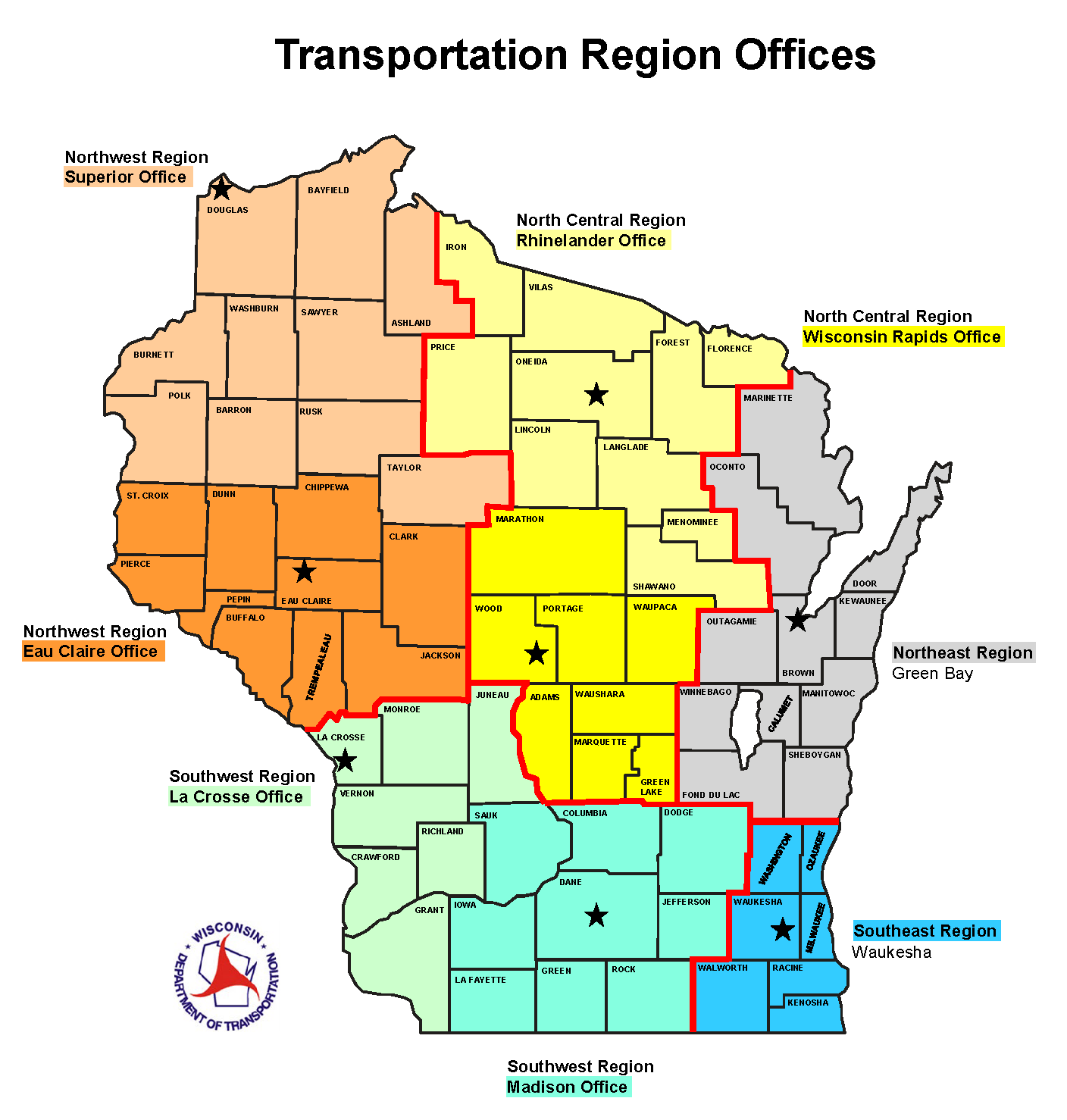 Transportation Region Office Map