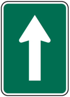 white on green up arrow