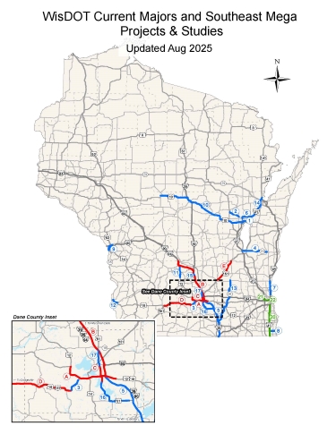 Map showing Major HIghway Projects and Studies