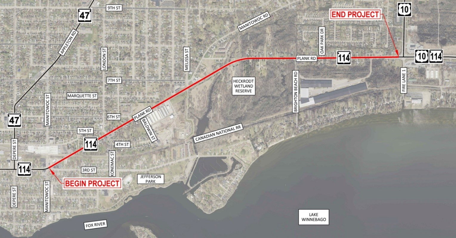 Map of Wis 114