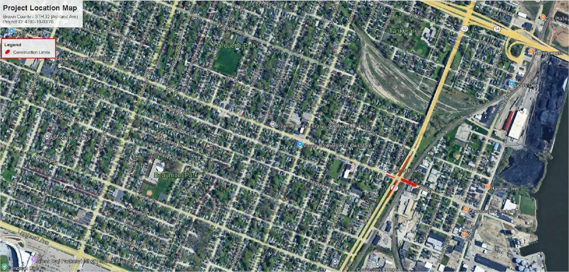 WIS 32/Ashland Avenue and 9th Street.