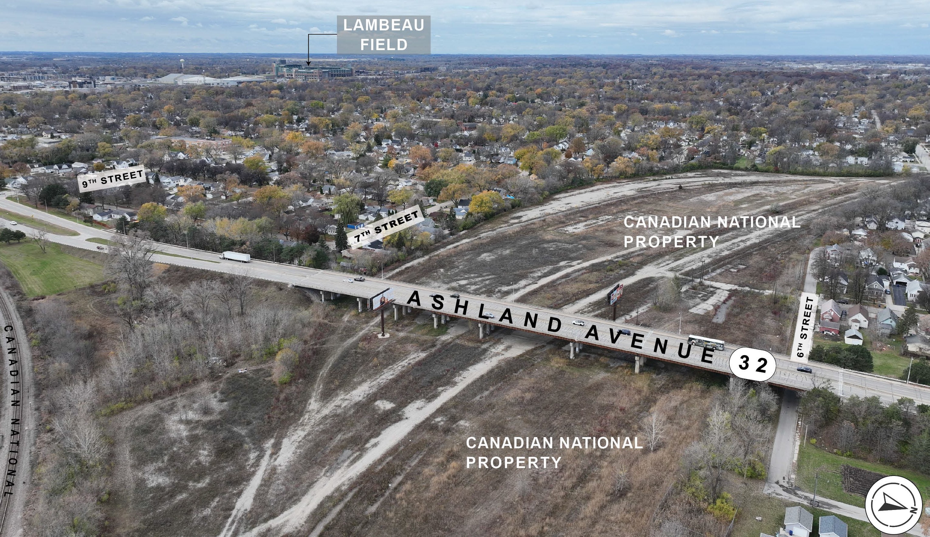 Ariel photo of Ashland Avenue