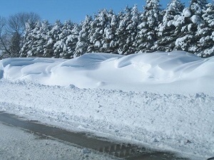 Heavey snow on the road