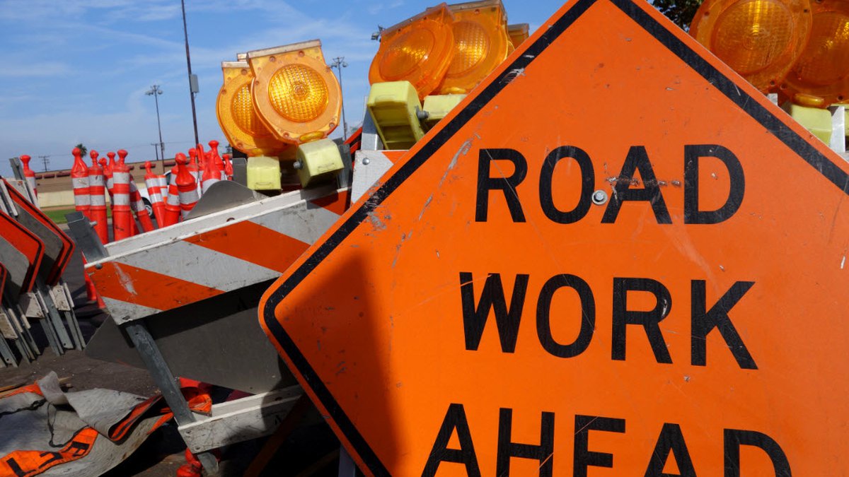 road work ahead sign