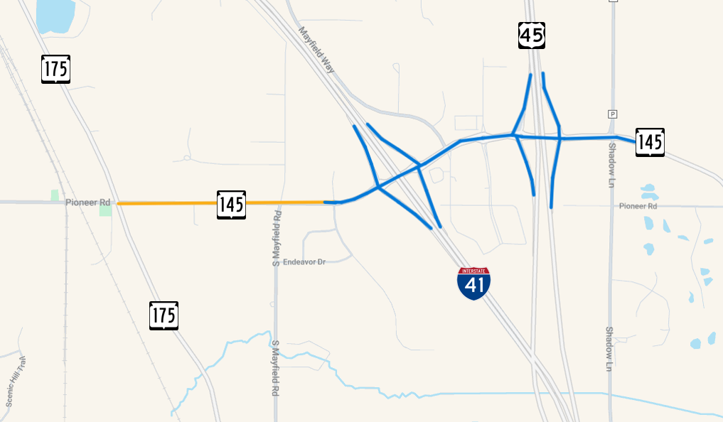 WIS 145 Improvement Projects map