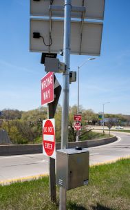 Wrong-way driver alert system at WIS 175 and Martin Drive, Milwaukee