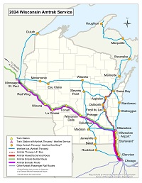 Wisconsin Amtrak Service map