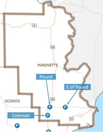 Marinette County park and ride lots