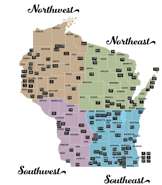 Rustic Roads regional map