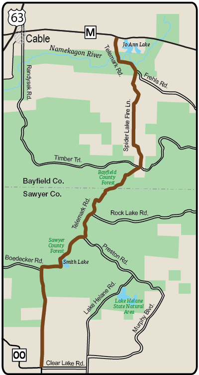 Map of Rustic Road 125